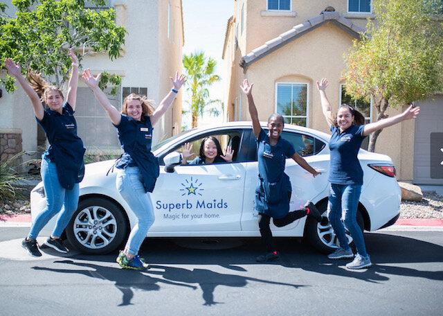 Superbmaids Employees with car